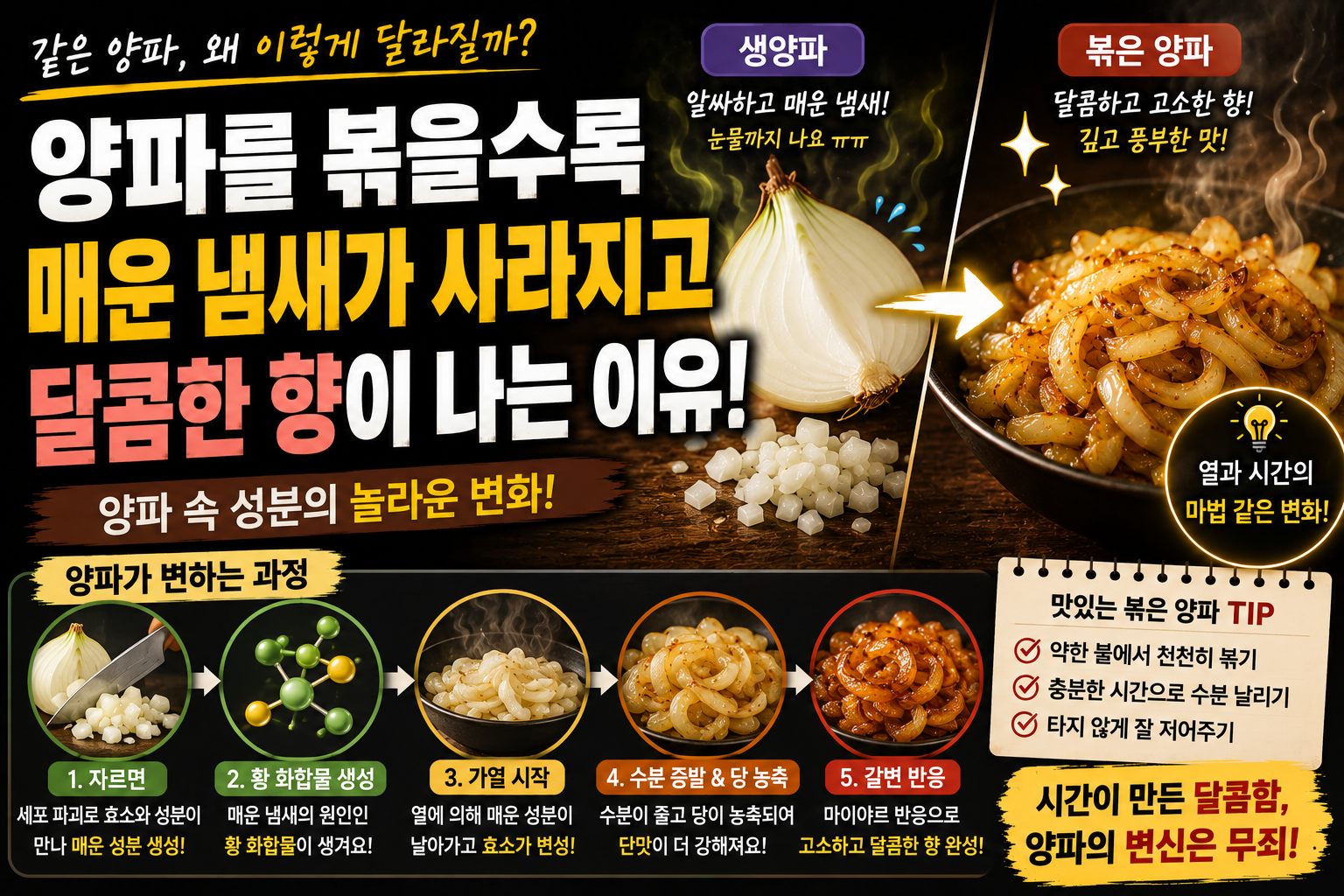 양파를 볶을수록 매운 냄새가 사라지고 달콤한 향이 나는 이유 썸네일